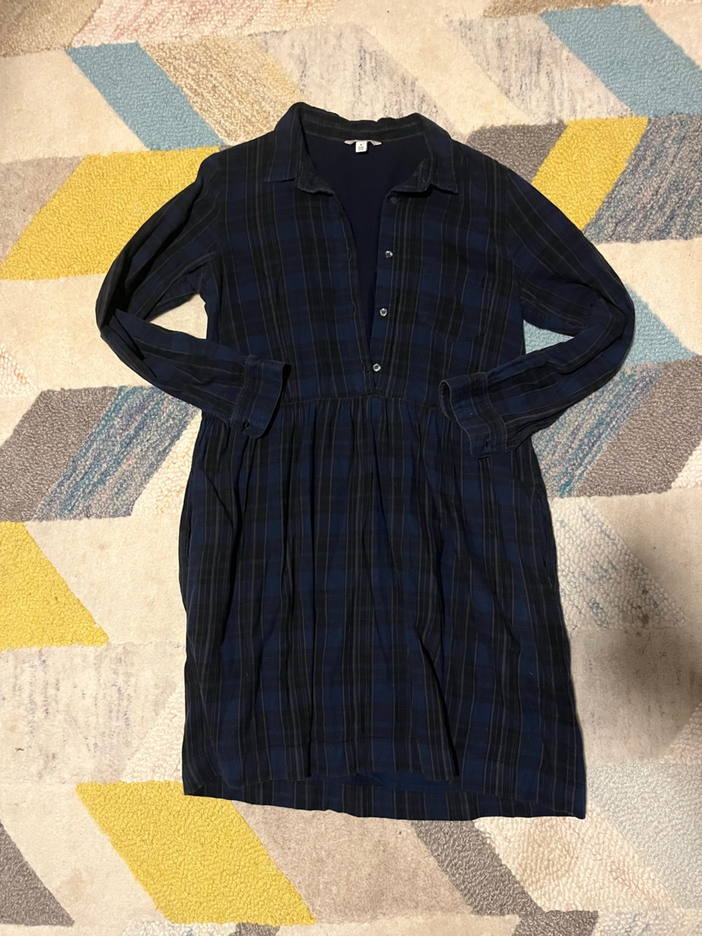 GAP Navy and Black Plaid Mini Dress